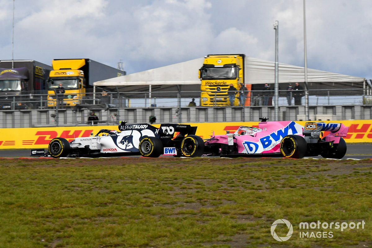 Pierre Gasly, AlphaTauri AT01, Sergio Perez, Racing Point RP20
