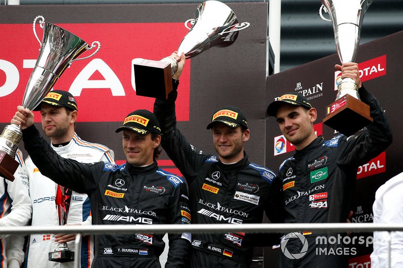 Podium: third place #4 Mercedes-AMG Team Black Falcon Mercedes-AMG GT3: Yelmer Buurman, Luca Stolz, Maro Engel