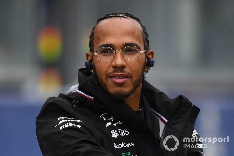 Lewis Hamilton, Mercedes AMG F1, alla parata dei piloti