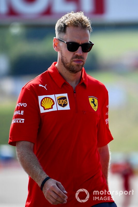 Sebastian Vettel, Ferrari walks the track
