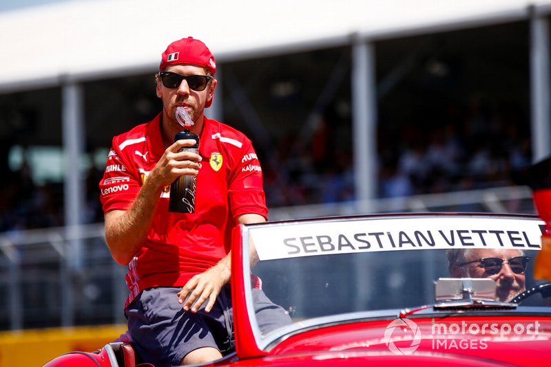 Sebastian Vettel, Ferrari, in the drivers parade