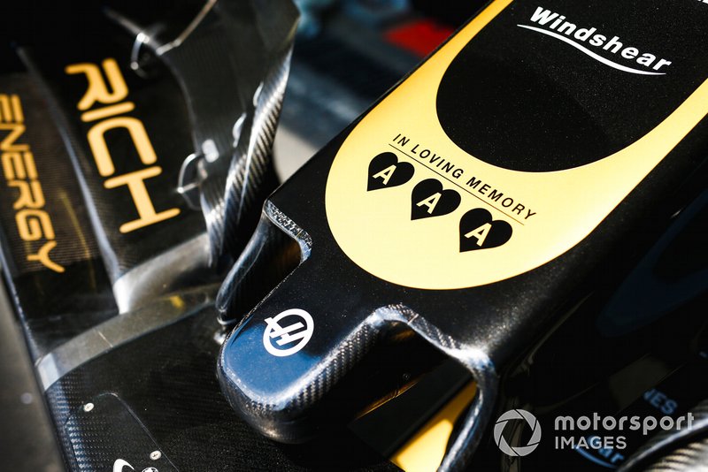 A tribute to the children of Jack & Jones owner Anders Holch Povlsen who died in the Sri Lankan hotel bombings on the nose of the Haas F1 Team VF-19