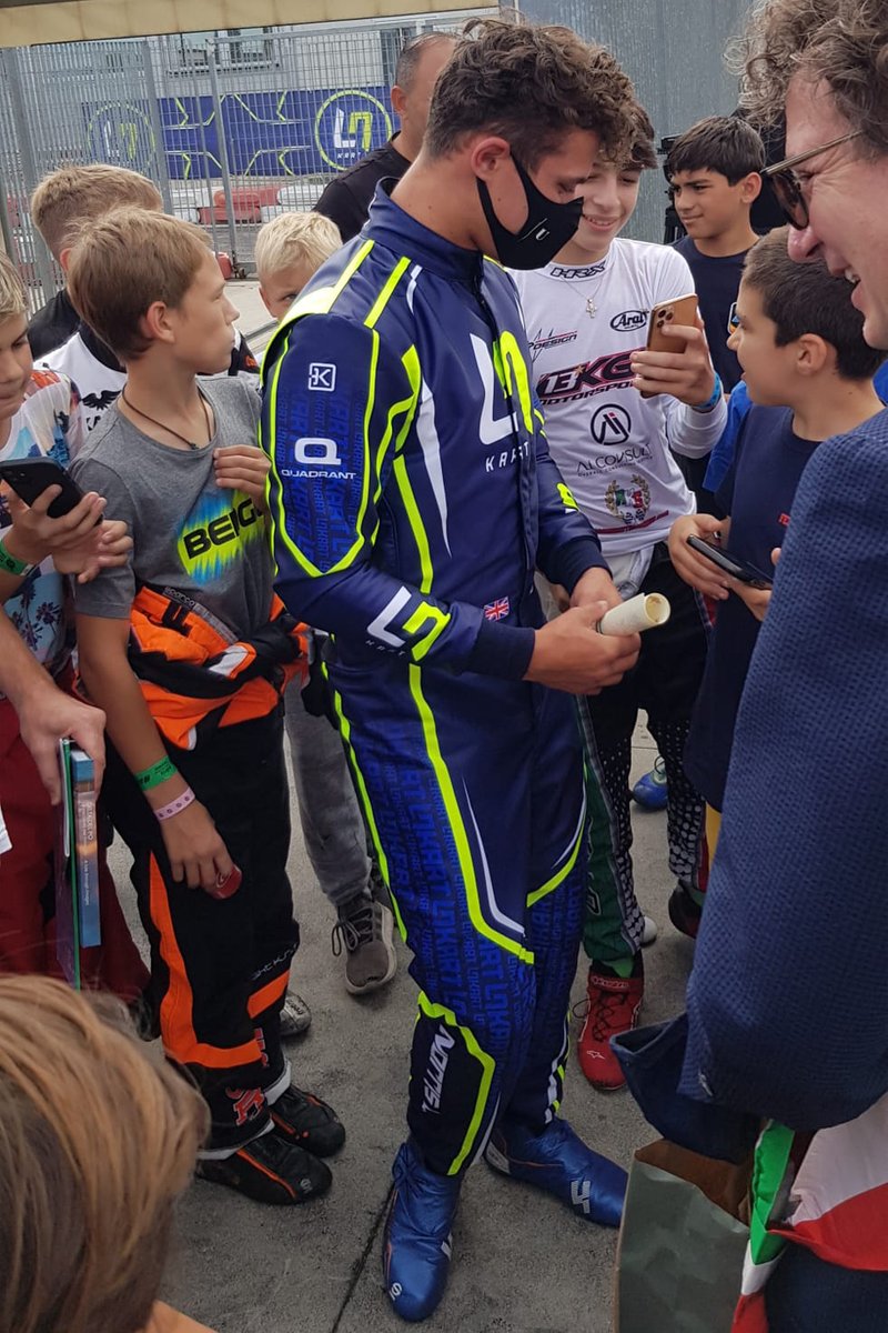 Lando Norris all'Adria Karting Raceway