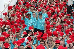 Lewis Hamilton, Toto Wolff, Valtteri Bottas, Mercedes AMG F1 World Championship celebration