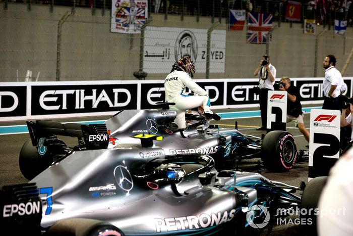Valtteri Bottas, Mercedes-AMG F1 W09 and Lewis Hamilton, Mercedes-AMG F1 W09 in Parc Ferme 