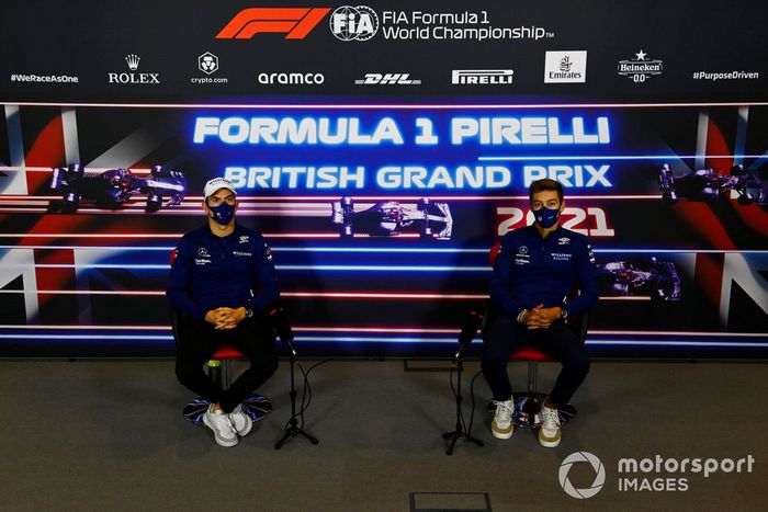 Nicholas Latifi, Williams, George Russell, Williams, en la conferencia de prensa