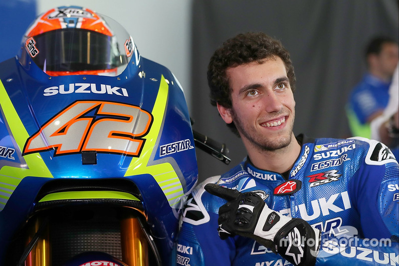 Alex Rins met de 2017 Suzuki MotoGP