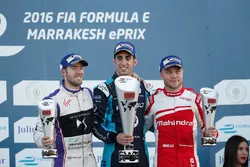 Podium: Race winner Sébastien Buemi, Renault e.Dams; second place Sam Bird, DS Virgin Racing; third place Felix Rosenqvist, Mahindra Racing