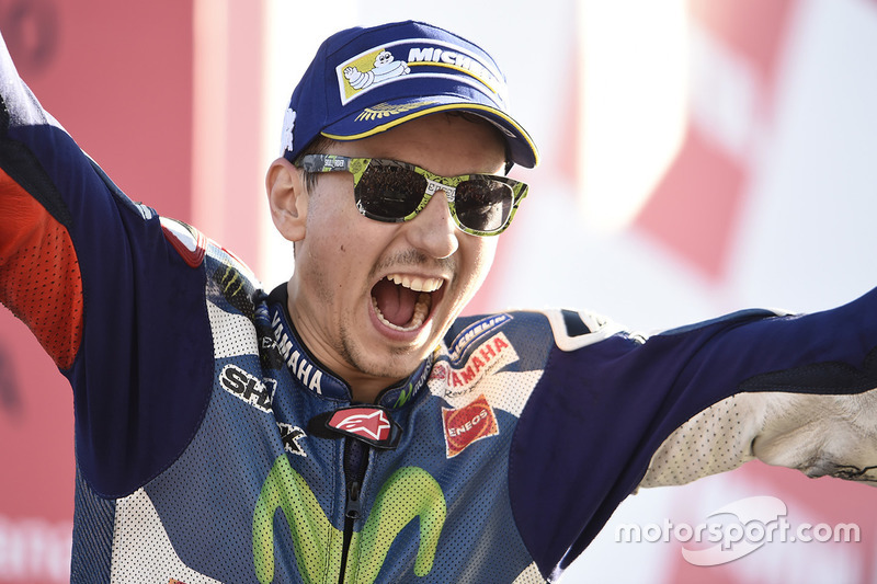 Podium: race winner Jorge Lorenzo, Yamaha Factory Racing