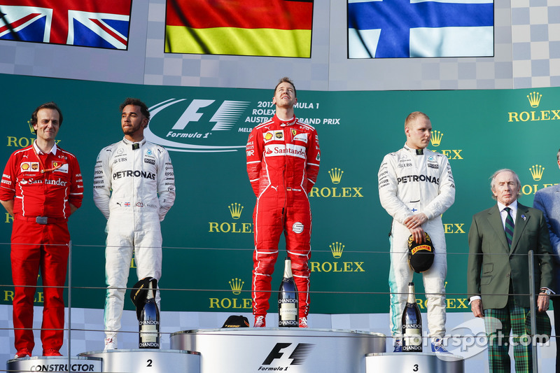 5. Sebastian Vettel-Lewis Hamilton-Valtteri Bottas: 12