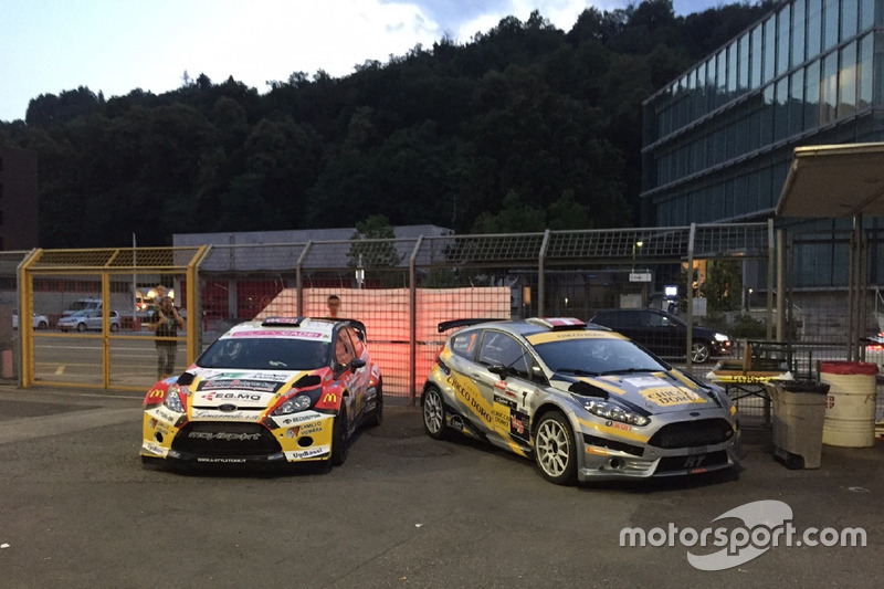 Kevin Gilardoni-Corrado Bonato, Ford Fiesta WRC, Movisport, e Michael Burri-Andersson-Levratti, Ford Fiesta WRC, D-MAX Swiss