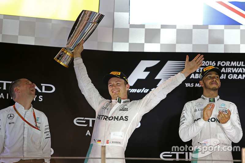 Podium: race winner Lewis Hamilton, Mercedes AMG F1, second place Nico Rosberg, Mercedes AMG F1