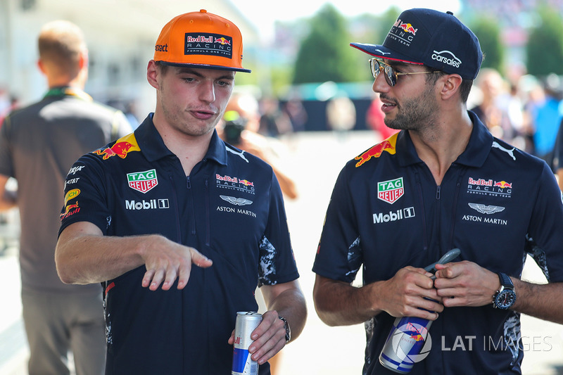 Max Verstappen, Red Bull Racing and Daniel Ricciardo, Red Bull Racing