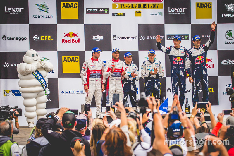 Podio: al terzo posto Sébastien Ogier, Julien Ingrassia, Ford Fiesta WRC, M-Sport