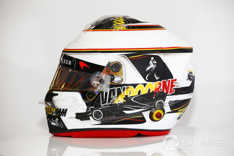 Casque spécial de Stoffel Vandoorne, McLaren, pour son GP à domicile