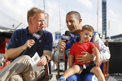 America's favorite Indianapolis news legend, Dave Furst, with Tony Kanaan, Chip Ganassi Racing Honda and son Deco