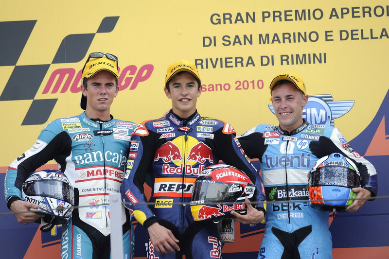 Podio: 1º Marc Márquez, 2º Nico Terol, 3º Efrén Vázquez