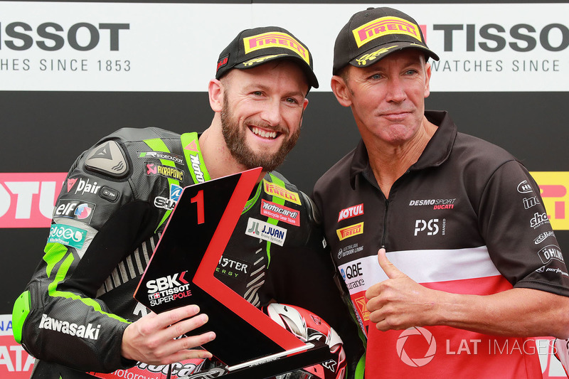 Le poleman Tom Sykes, Kawasaki Racing, Troy Bayliss