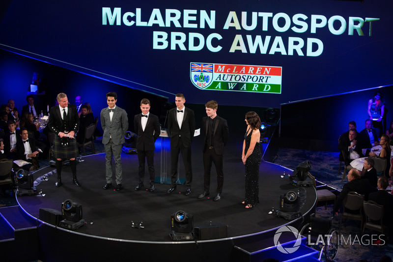 Los nominados a McLaren Autosport BRC Enaam Ahmed, Harrison Scott, Max Fewtrell y Dan Ticktum en el