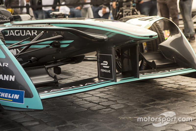 Jaguar Racing Formula E car on display in Rome