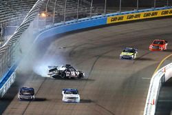 Christopher Bell, Kyle Busch Motorsports Toyota, Noah Gragson, Kyle Busch Motorsports Toyota, crash, Justin Haley, GMS Racing Chevrolet