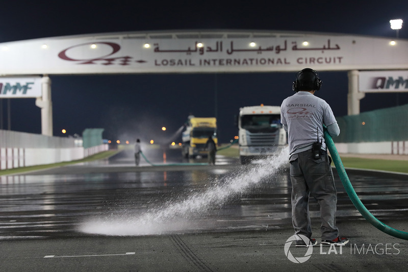 Watering the track for the wet simulation