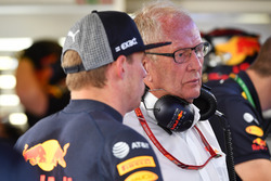 Max Verstappen, Red Bull Racing en Dr Helmut Marko, Red Bull Motorsport Consultant