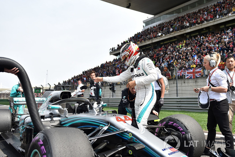 Lewis Hamilton, Mercedes-AMG F1 W09 EQ Power en parrilla