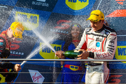 Podium: second place David Reynolds, Erebus Motorsport Holden, third place Rick Kelly, Nissan Motorsport Nissan