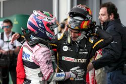 Third place Sergio Perez, Force India and Carlos Sainz Jr., Renault Sport F1 Team celebrate in parc ferme