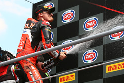 Podium : le deuxième Chaz Davies, Aruba.it Racing-Ducati SBK Team