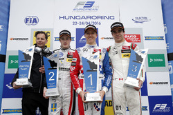 Podium: John McGill, Race engineer HitechGP, second place Joel Eriksson, Motopark, Dallara F312 - Volkswagen; Winner Ben Barnicoat, HitechGP, Dallara F312 - Mercedes-Benz; third place Lance Stroll, Prema Powerteam, Dallara F312 - Mercedes-Benz