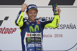 Podium: Sieger Valentino Rossi, Yamaha Factory Racing