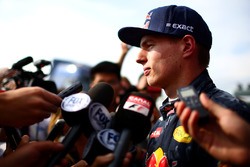 Max Verstappen, Red Bull Racing speaks with members of the media