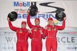 GTD podium: winners Christina Nielsen, Alessandro Balzan, Jeff Segal, Scuderia Corsa