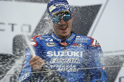 Podium : le vainqueur Maverick Viñales, Team Suzuki MotoGP