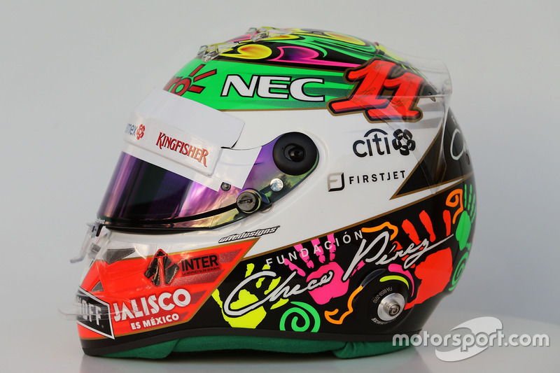 El casco de Sergio Pérez, Sahara Force India F1