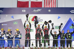 LMP2 podium: first place Ricardo Gonzalez, Filipe Albuquerque, Bruno Senna, RGR Sport by Morand, second place Gustavo Menezes, Nicolas Lapierre, Stéphane Richelmi, Signatech, third place Ryan Dalziel, Pipo Derani, Christopher Cumming, Extreme Speed Motorsports