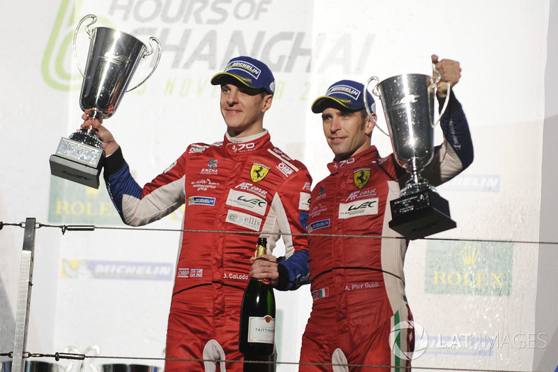 Podio GT Pro: al terzo posto James Calado, Alessandro Pier Guidi, AF Corse