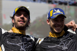 Jean-Eric Vergne, Techeetah, with Andre Lotterer, Techeetah on the podium
