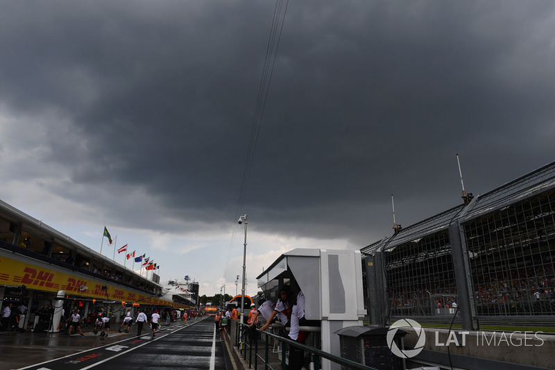 Dark clouds over pit lane