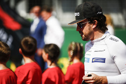Fernando Alonso, McLaren, on the grid