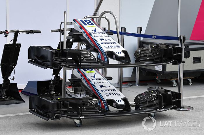 El morro y alerones delanteros del Williams FW41
