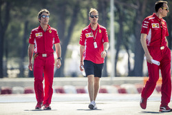 Sebastian Vettel, Ferrari walks the track