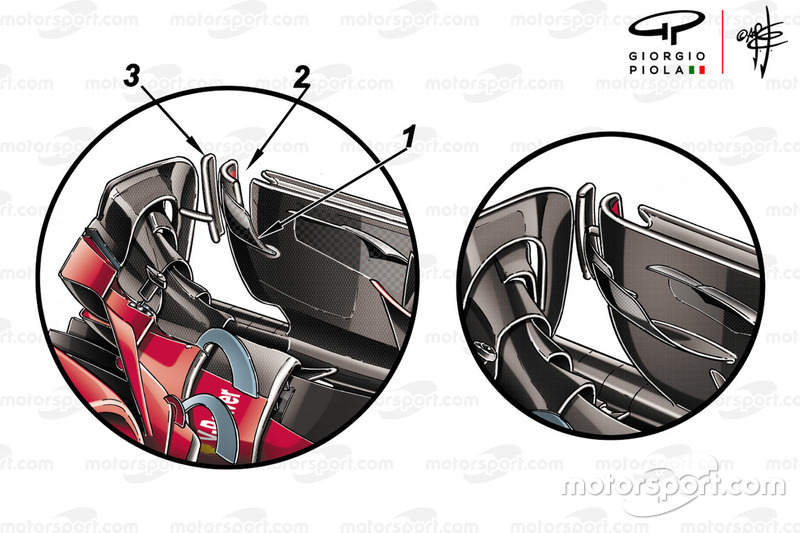 Ferrari SF71H voorvleugel end plate