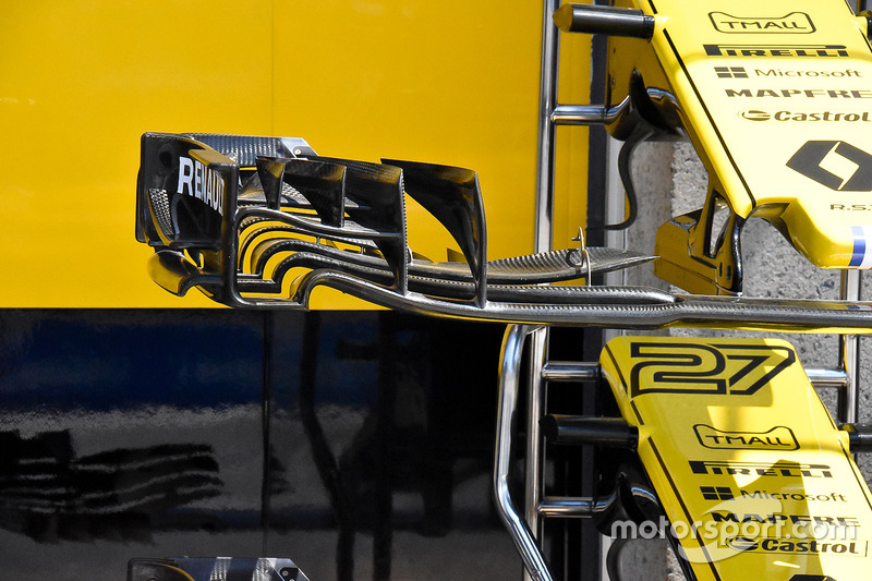 Detalle de la parte delantera del Renault Sport F1 Team RS 18