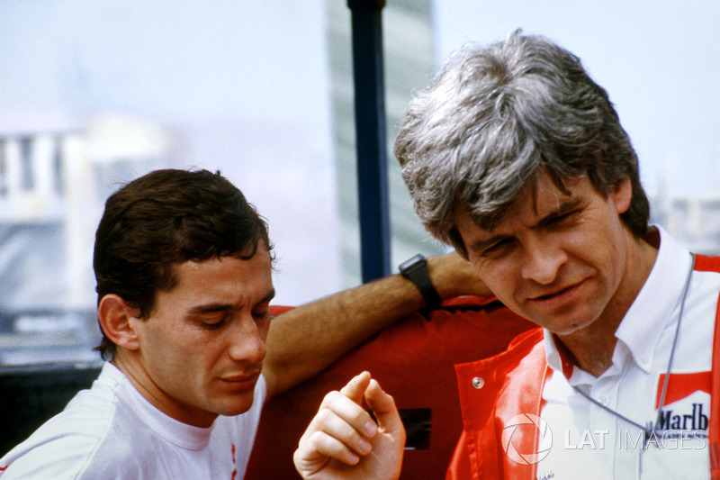 Ayrton Senna, McLaren with Steve Nichols, McLaren Designer