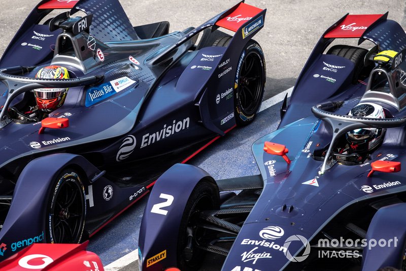 Robin Frijns, Virgin Racing, Audi e-tron FE06 accanto a Sam Bird, Virgin Racing, Audi e-tron FE06 