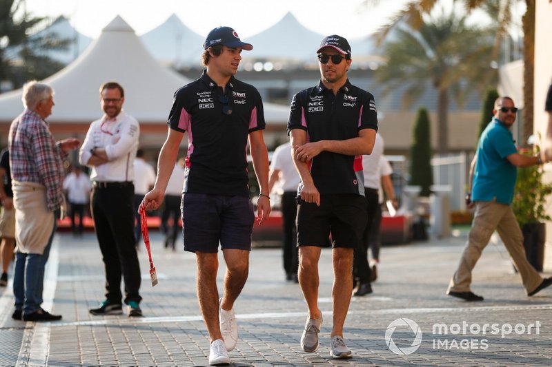 Lance Stroll, Racing Point, and Sergio Perez, Racing Point