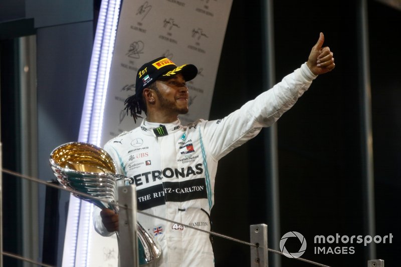 Podio: ganador de la carrera Lewis Hamilton, Mercedes AMG F1